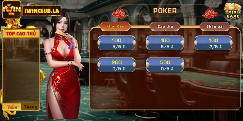 Luật chơi chung của game bài Poker IWIN CLUB 2 POKER IWIN CLUB