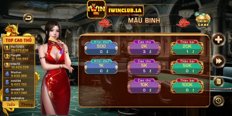 Mậu Binh iWin Club: Trò chơi bài tay đổi thưởng hấp dẫn nhất miền Nam 1 Mậu Binh IWIN CLUB game bài