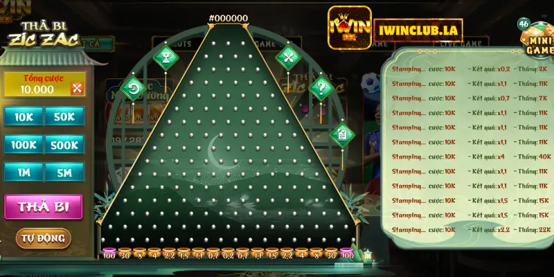 Thả Bi Zic Zac Iwin Club - Chơi Nhỏ Thắng Lắc Nhắc 7 Thả bi zic zac IWIN CLUB