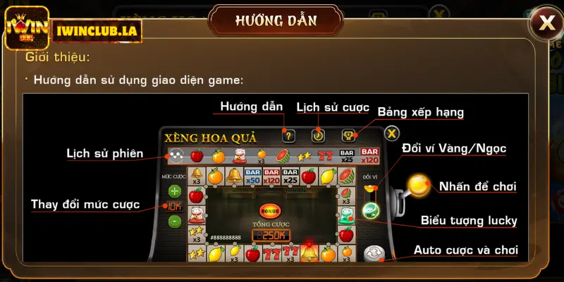Hướng dẫn cách tham gia chơi game xèng hoa quả IWIN CLUB 2 Xèng hoa quả IWIN CLUB